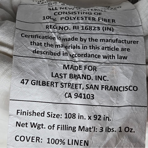 NWT QUINCE European Linen Dream Quilt King/Cal King White 4561 - Picture 10 of 11